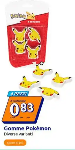 Action Gomme Pokémon offerta