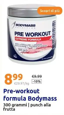 Action Bodymass pre-workout formula offerta