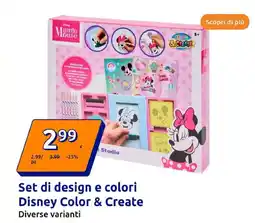 Action Set di design e colori Disney Color & Create offerta