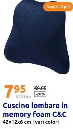 Action Cuscino lombare in memory foam C&C offerta