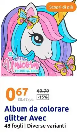 Action Album da colorare glitter Avec offerta