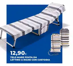 Extracoop Telo mare fouta da lettino a righe con custodia offerta