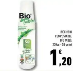 Conad Bio table bicchieri compostable bio table offerta