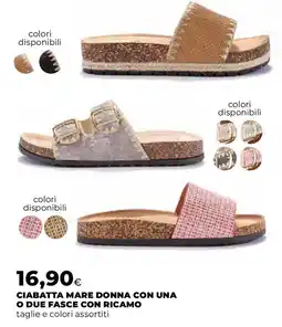 Extracoop Ciabatta mare donna con una o due fasce con ricamo offerta