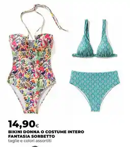 Extracoop Bikini donna o costume intero fantasia sorbetto offerta