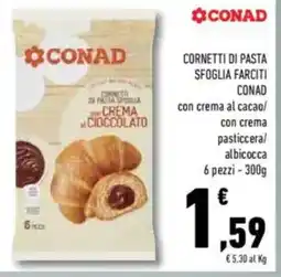 Conad Conad cornetti di pasta sfoglia farciti offerta