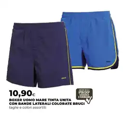Extracoop Brugi boxer uomo mare tinta unita con bande laterali colorate offerta