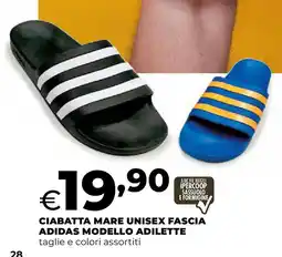 Extracoop Ciabatta mare unisex fascia adidas modello adilette offerta