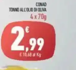 Conad Conad tonno all'olio di oliva offerta