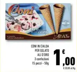 Conad Coni in cialda per gelato ali d'oro offerta