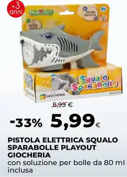 Extracoop Pistola elettrica squalo sparabolle playout giocheria offerta