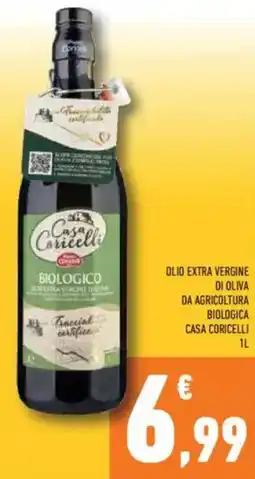 Conad Casa coricelli olio extra vergine di oliva da agricoltura biologica offerta