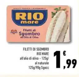 Conad Rio mare filetti di sgombro offerta