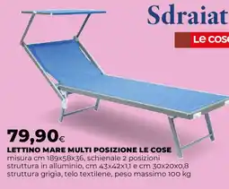 Extracoop Le cose lettino mare multi posizione offerta