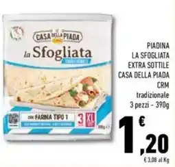 Conad Casa piada piadina la sfogliata extra sottile casa della piada offerta