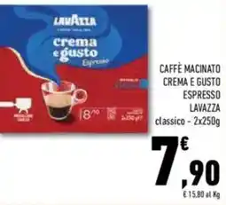 Conad Lavazza caffè macinato crema e gusto espresso offerta