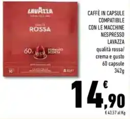 Conad Lavazza caffè in capsule compatibile con le macchine nespresso offerta