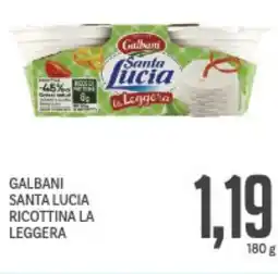 Supermercati Piccolo Galbani santa lucia ricottina la leggera offerta