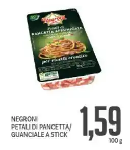 Supermercati Piccolo Negroni petali di pancetta/ guanciale a stick offerta