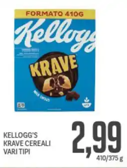 Supermercati Piccolo Kellogg's krave cereali vari tipi offerta