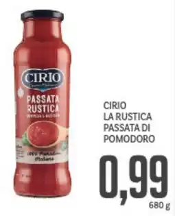 Supermercati Piccolo Cirio la rustica passata di pomodoro offerta