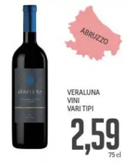 Supermercati Piccolo Veraluna vini vari tipi offerta