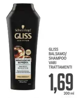Supermercati Piccolo Gliss balsamo/ shampoo vari trattamenti offerta