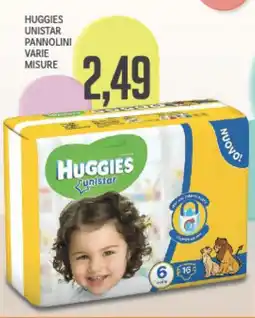 Supermercati Piccolo Huggies unistar pannolini varie misure offerta