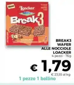 Conad Loacker break wafer alle nocciole offerta