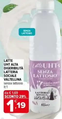 Iperal Latte uht alta digeribilità latteria sociale valtellina offerta