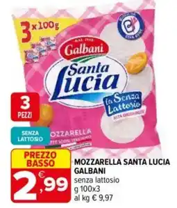Iperal Galbani mozzarella santa lucia offerta