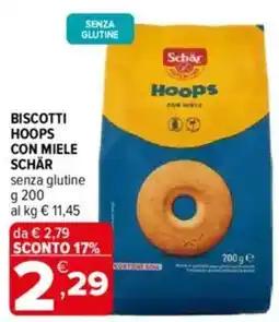 Iperal Schär biscotti hoops con miele offerta