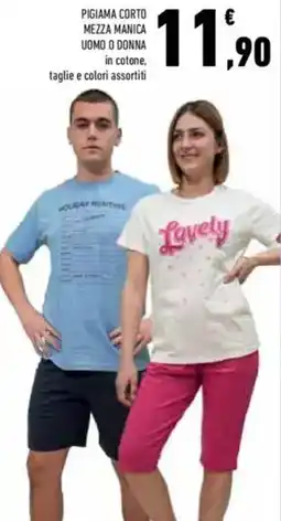 Conad Pigiama corto mezza manica uomo o donna offerta