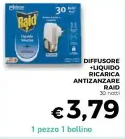 Conad Raid diffusore +liquido ricarica antizanzare offerta