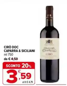 Iperal Cirò doc caparra & siciliani offerta