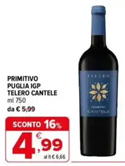 Iperal Telero cantele primitivo puglia igp offerta