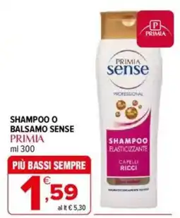 Iperal Primia shampoo o balsamo sense offerta