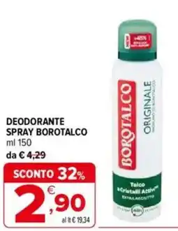 Iperal Borotalco deodorante spray offerta