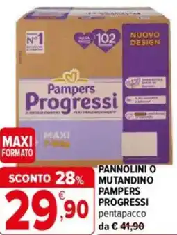 Iperal Pannolini o mutandino pampers progressi offerta