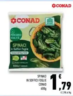 Conad Conad spinaci in soffici foglie offerta