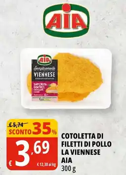 Tigros Cotoletta di filetti di pollo la viennese AIA offerta