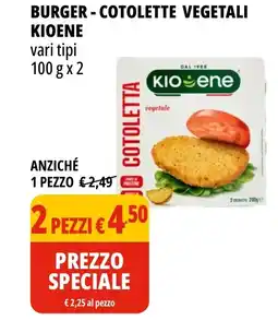 Tigros Burger-cotolette vegetali KIOENE offerta