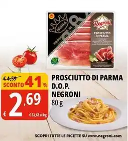Tigros Prosciutto di parma D.O.P. NEGRONI offerta
