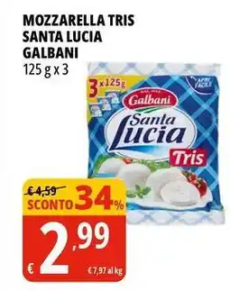 Tigros Mozzarella tris santa lucia GALBANI offerta