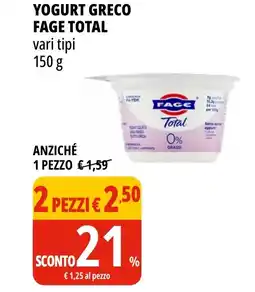 Tigros Yogurt greco FAGE TOTAL offerta