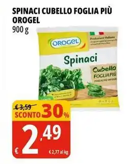 Tigros Spinaci cubello foglia più OROGEL offerta
