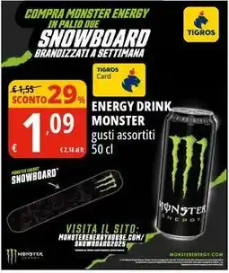 Tigros Energy drink MONSTER offerta