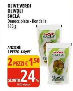 Tigros Olive verdi olivoli SACLÀ offerta