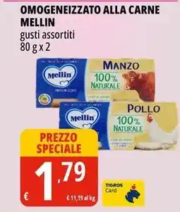 Tigros Omogeneizzato alla carne MELLIN offerta