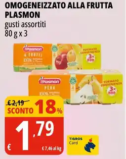 Tigros Omogeneizzato alla frutta PLASMON offerta
